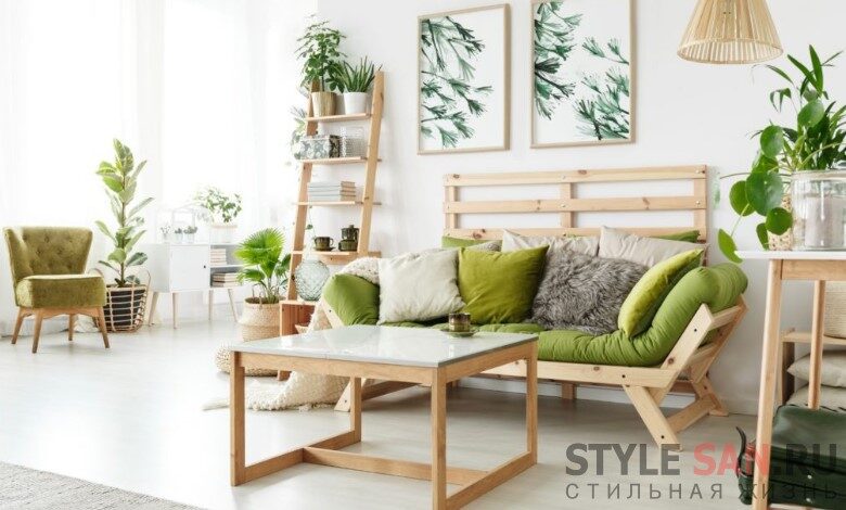 Ecostyle in the interior of the apartment