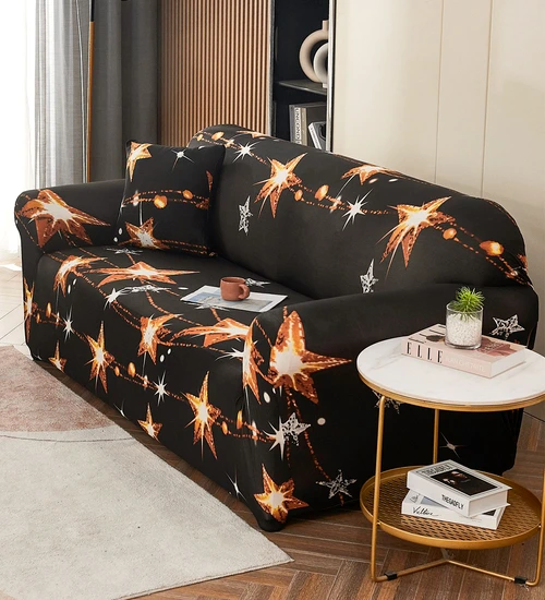elastic cover for a 3-seater sofa with black armrests 99 lei Patul meu jpg