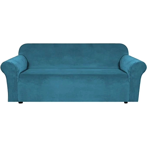 Elastic velvet cover 3-seater sofa with turquoise armrests 129 MDL My bed jpg